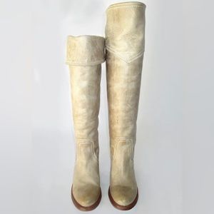 Elegant Cream Knee-High Women's Boots